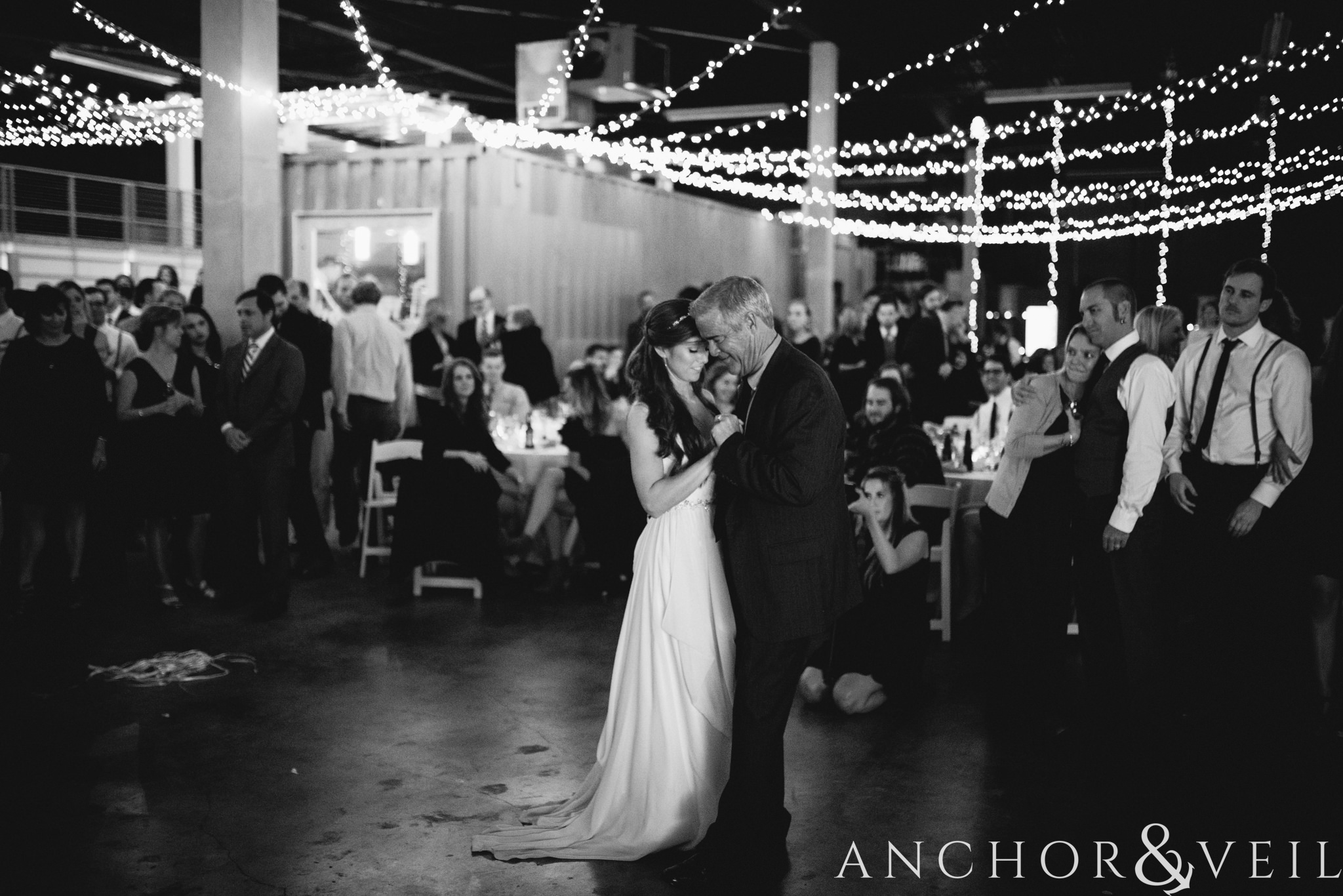 father daughter first dance During their University Laundry wedding in Dallas texas 