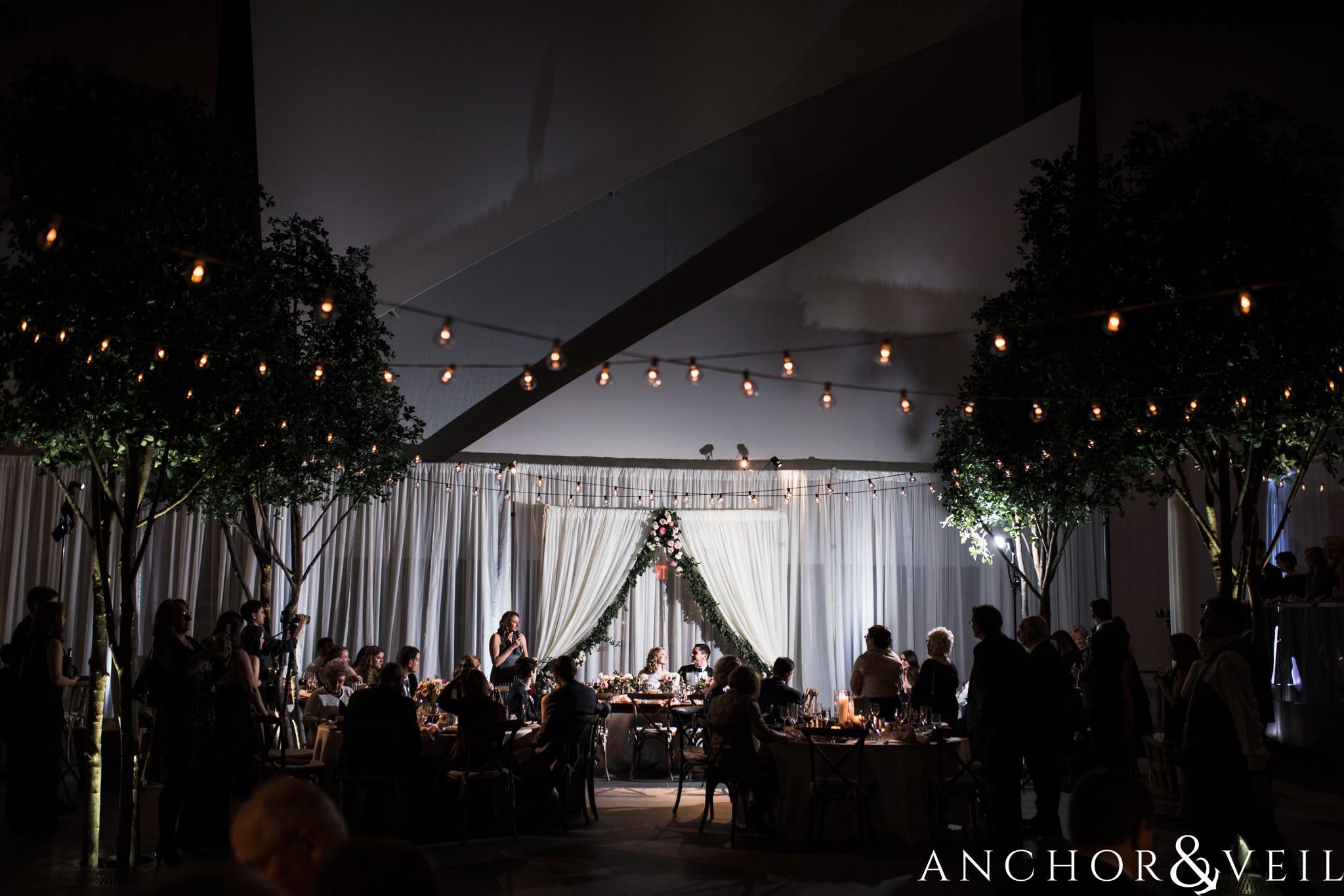 reception toasts during their ritz Carlton wedding in Uptown Charlotte NC