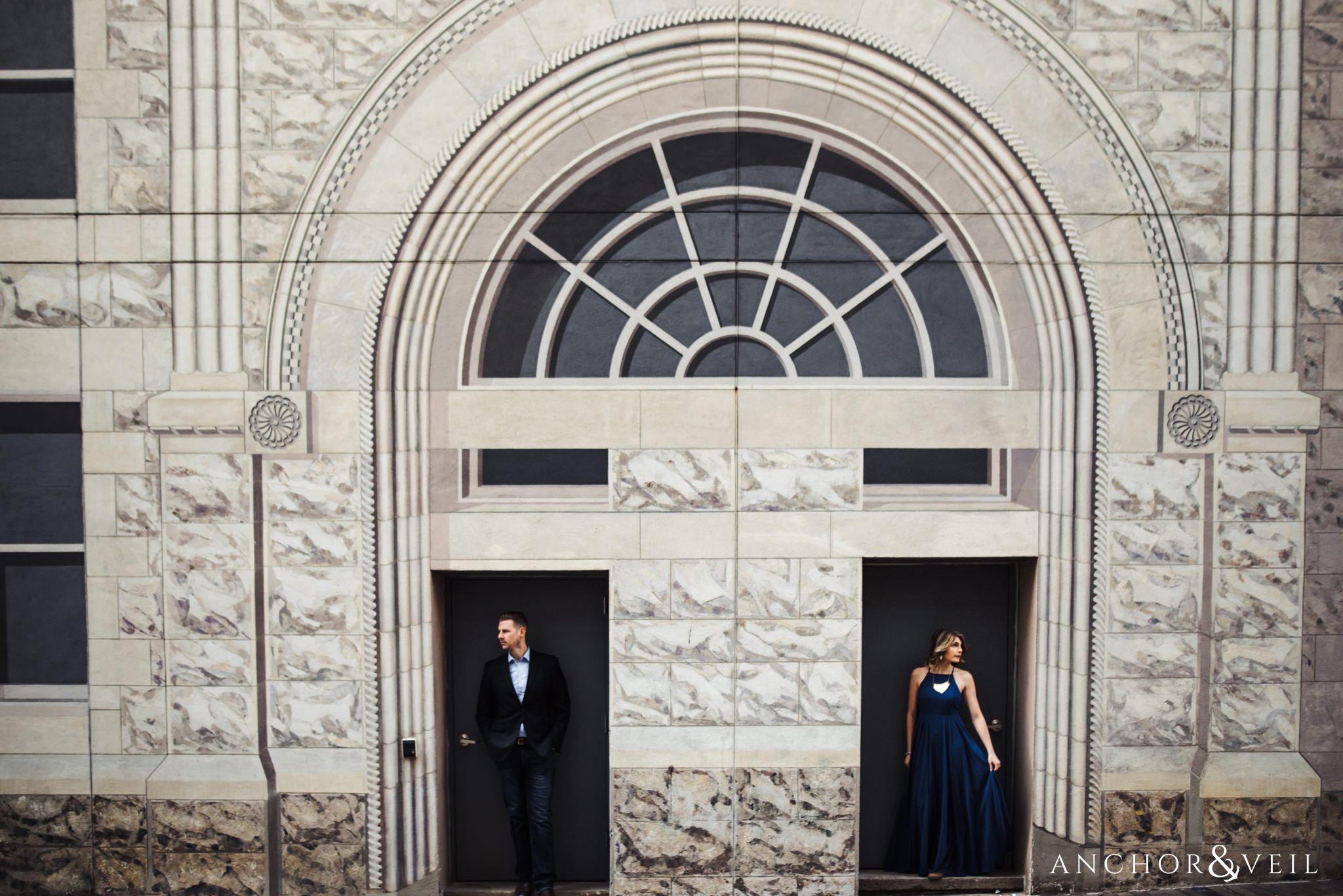 painted wall during their Scenic Washington DC Engagement Session