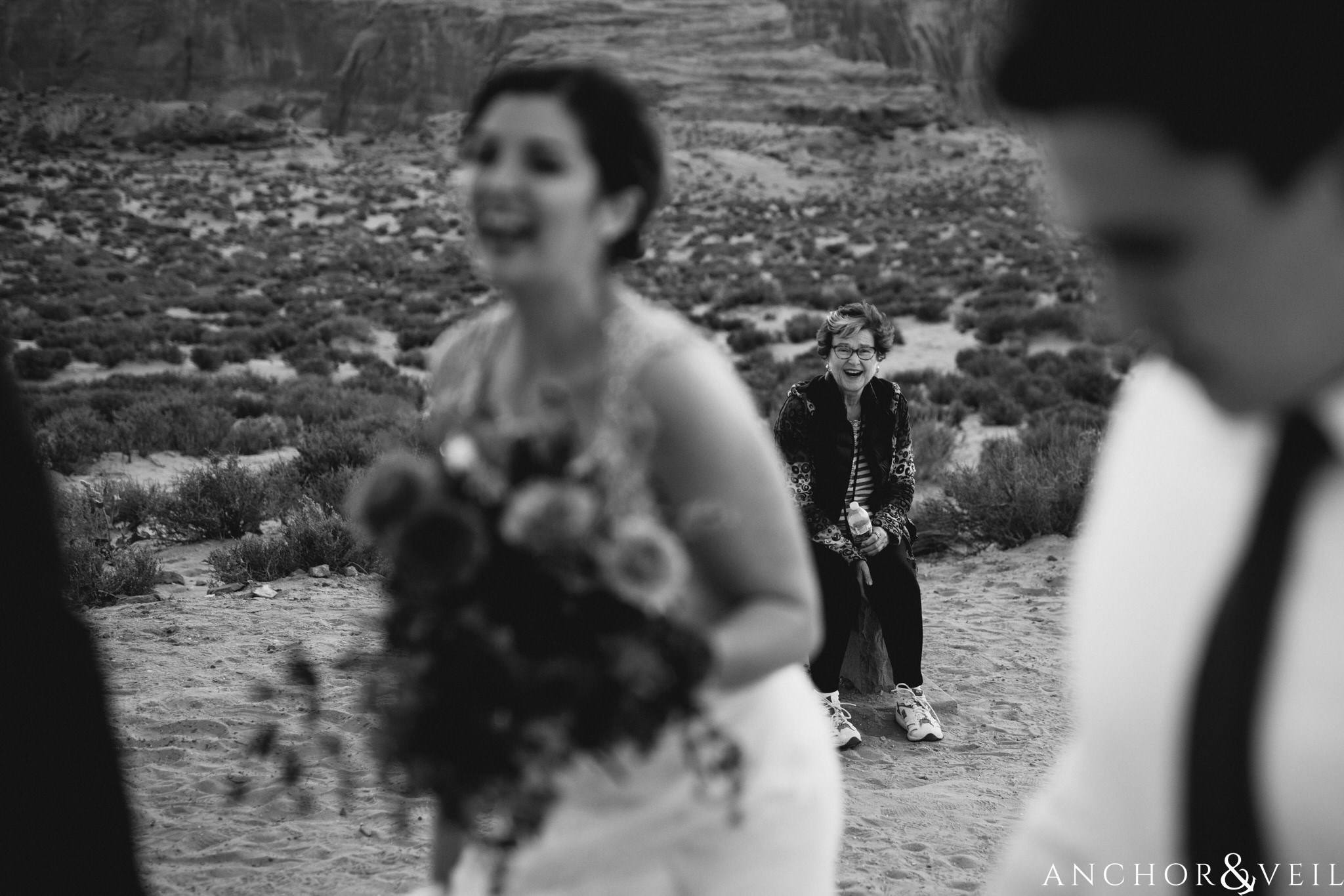 alll of the laughs during their Horseshoe Bend Elopement Wedding