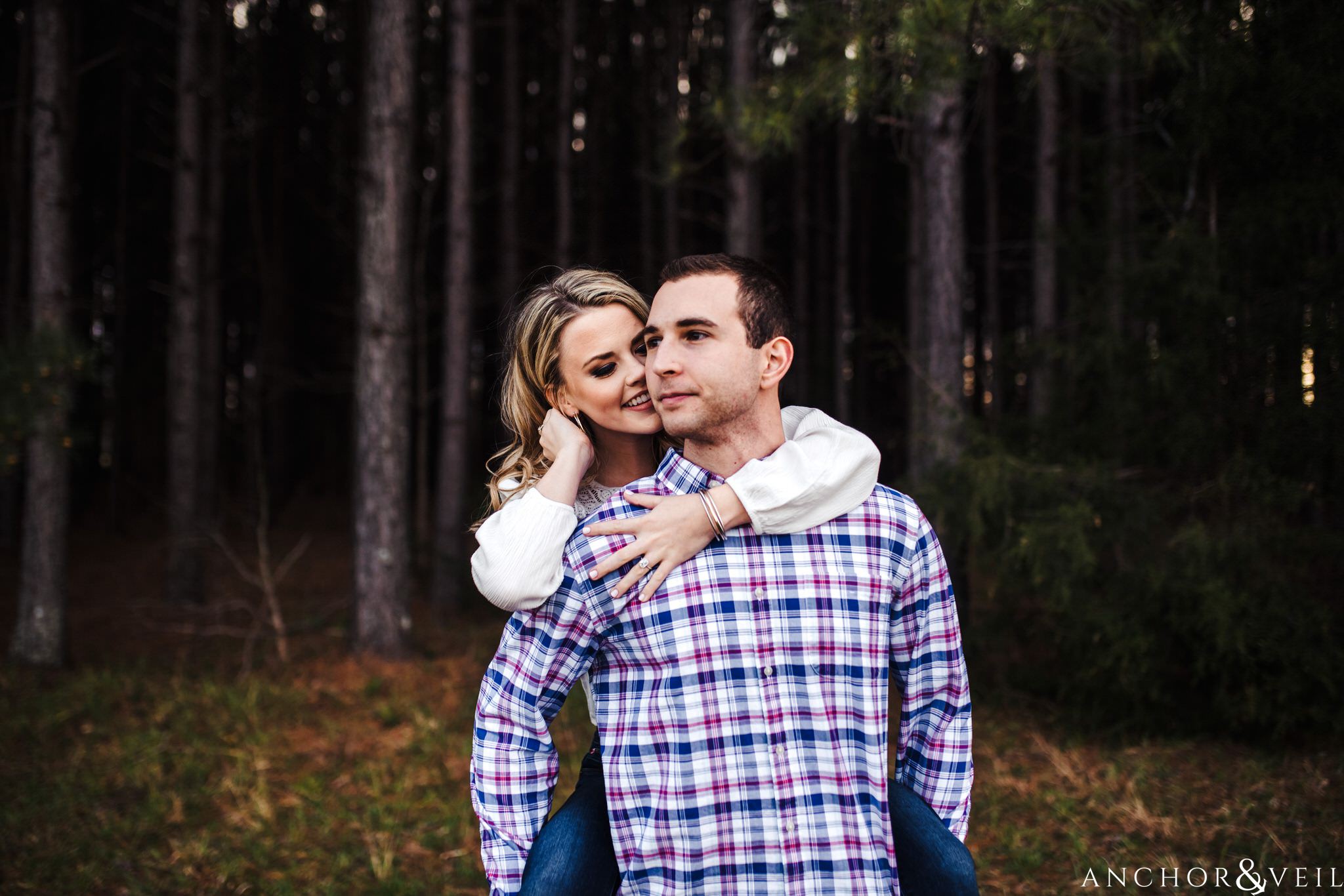 piggy back during their Uptown Charlotte Engagment Session The Green 1