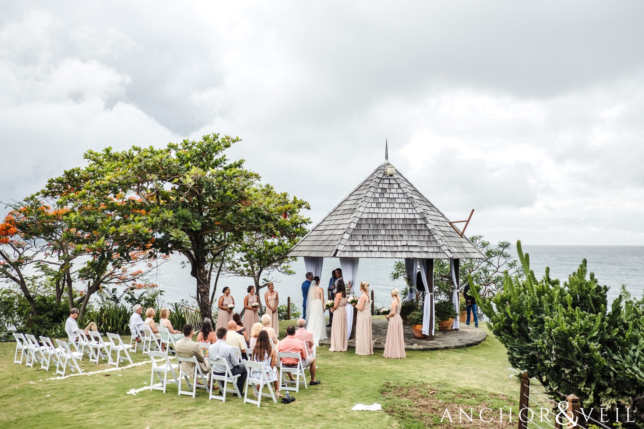 the wedding ceremony During their Cap Maison destination Wedding In St Lucia