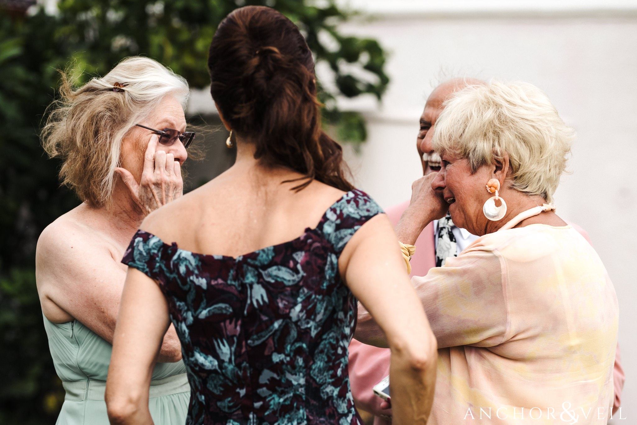 family members crying during the wedding
