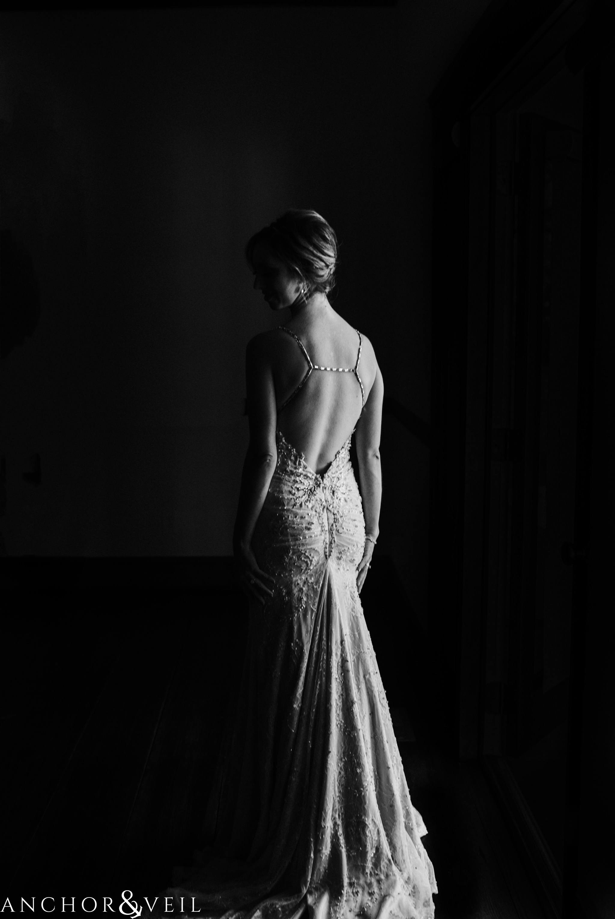 the dress with shadows during their Whitehead Manor Wedding
