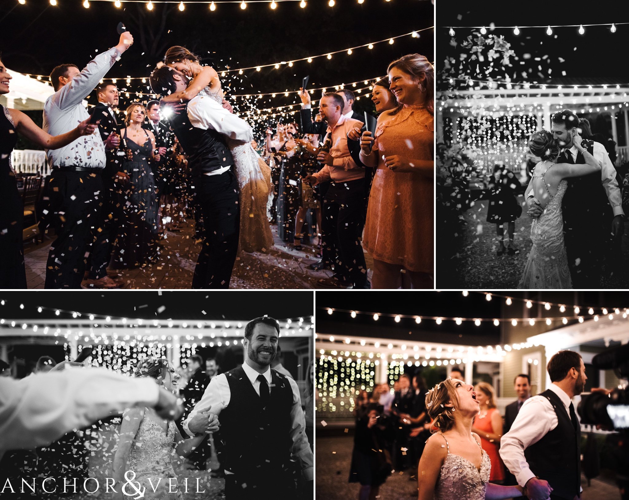 confetti exit with couple during their Whitehead Manor Wedding