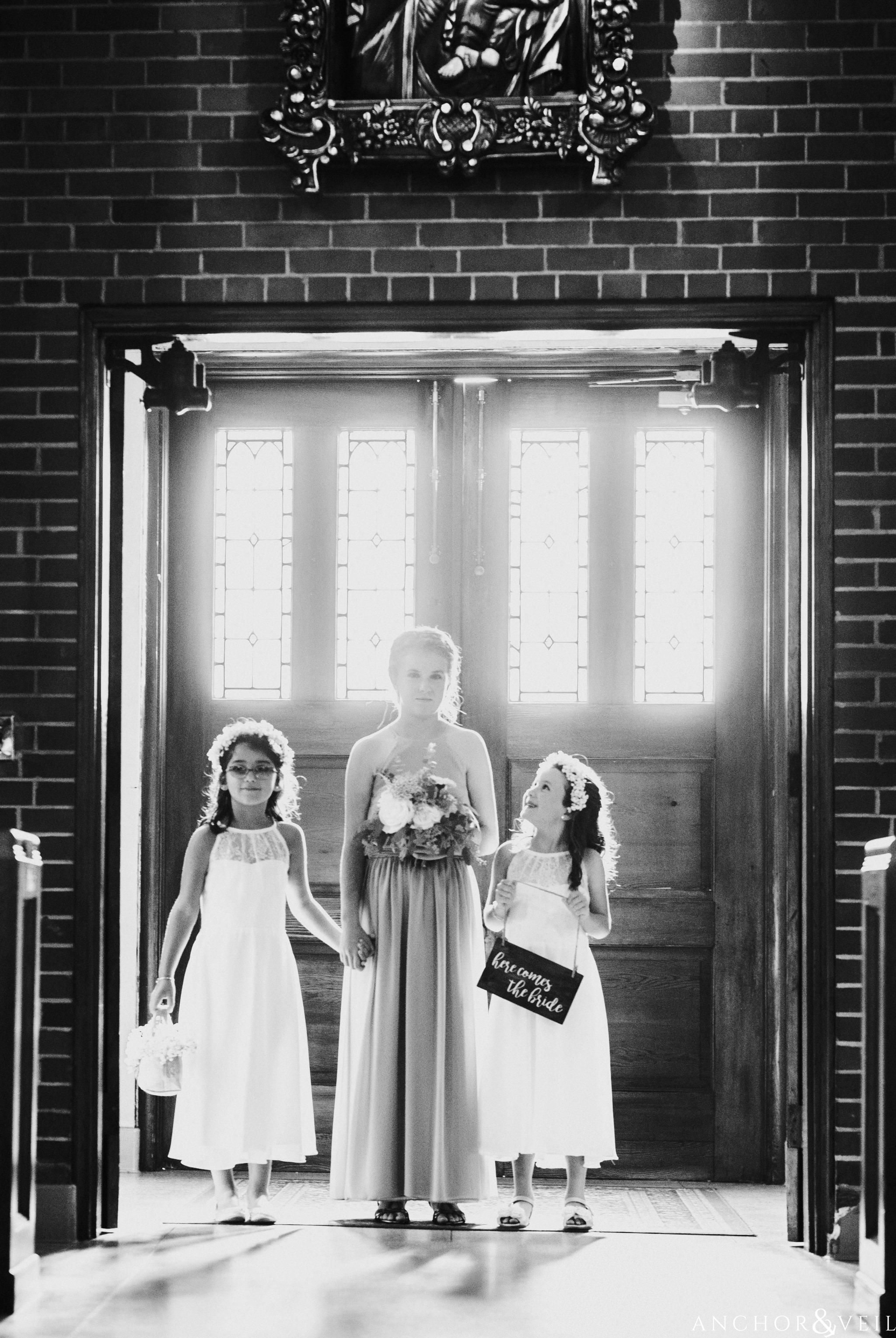 flower girls during their Cedar Room Wedding in Charleston Sc