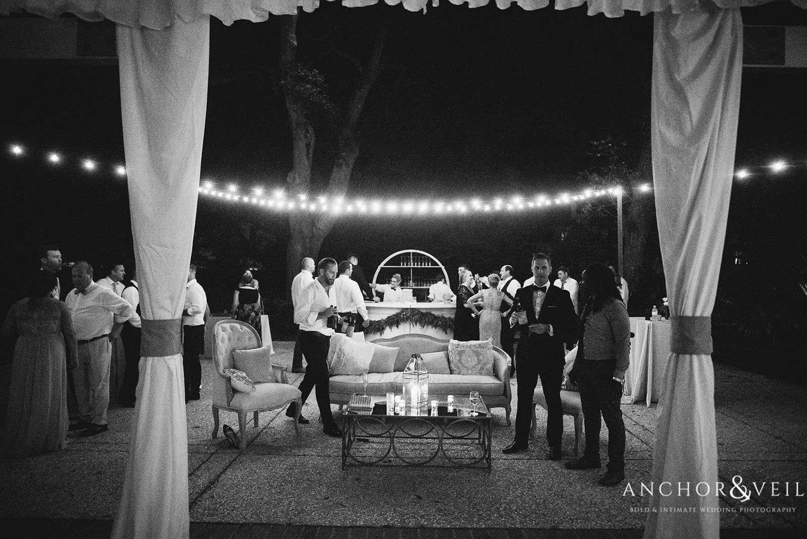 The reception at the Lowndes Grove Plantation Wedding