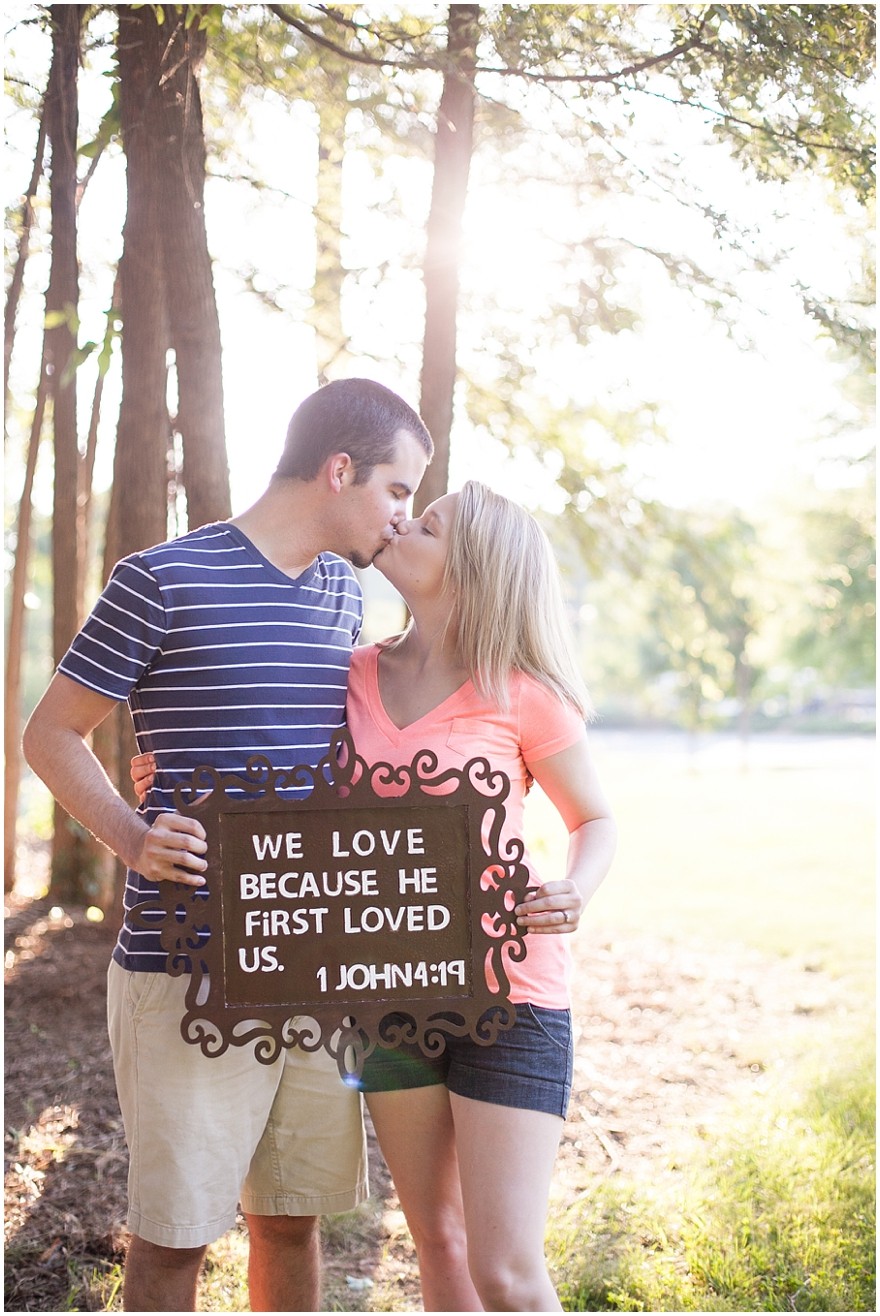 we love because he first loved us sign engagement photos 1 john 4;13