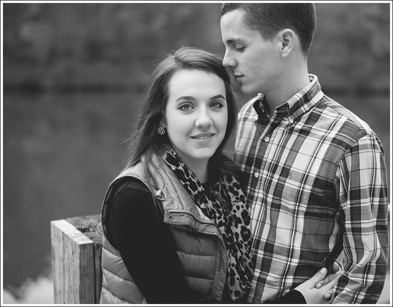The look of love during the fall engagement session at reedy creek park in Charlotte North Carolina