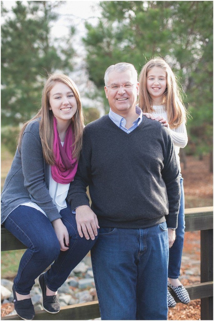 Dad and his girls during the Charlotte north carolina fall family photography session