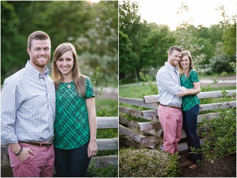 Hugging each other Engagement portraits at the Greensboro Bicentennial Gardens