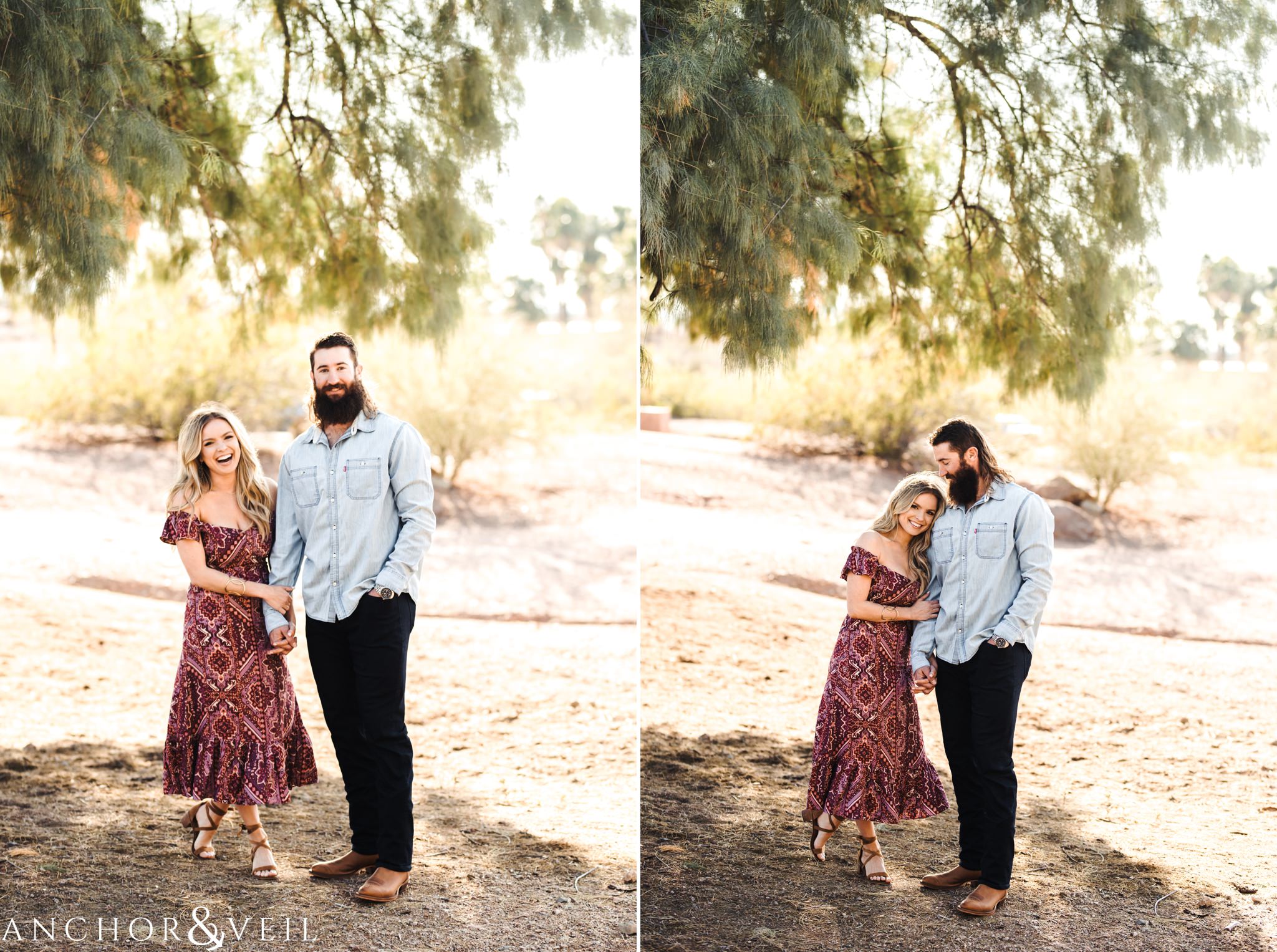 Charlie Blackmon holding her during their spring training Arizona Papago park engagement session