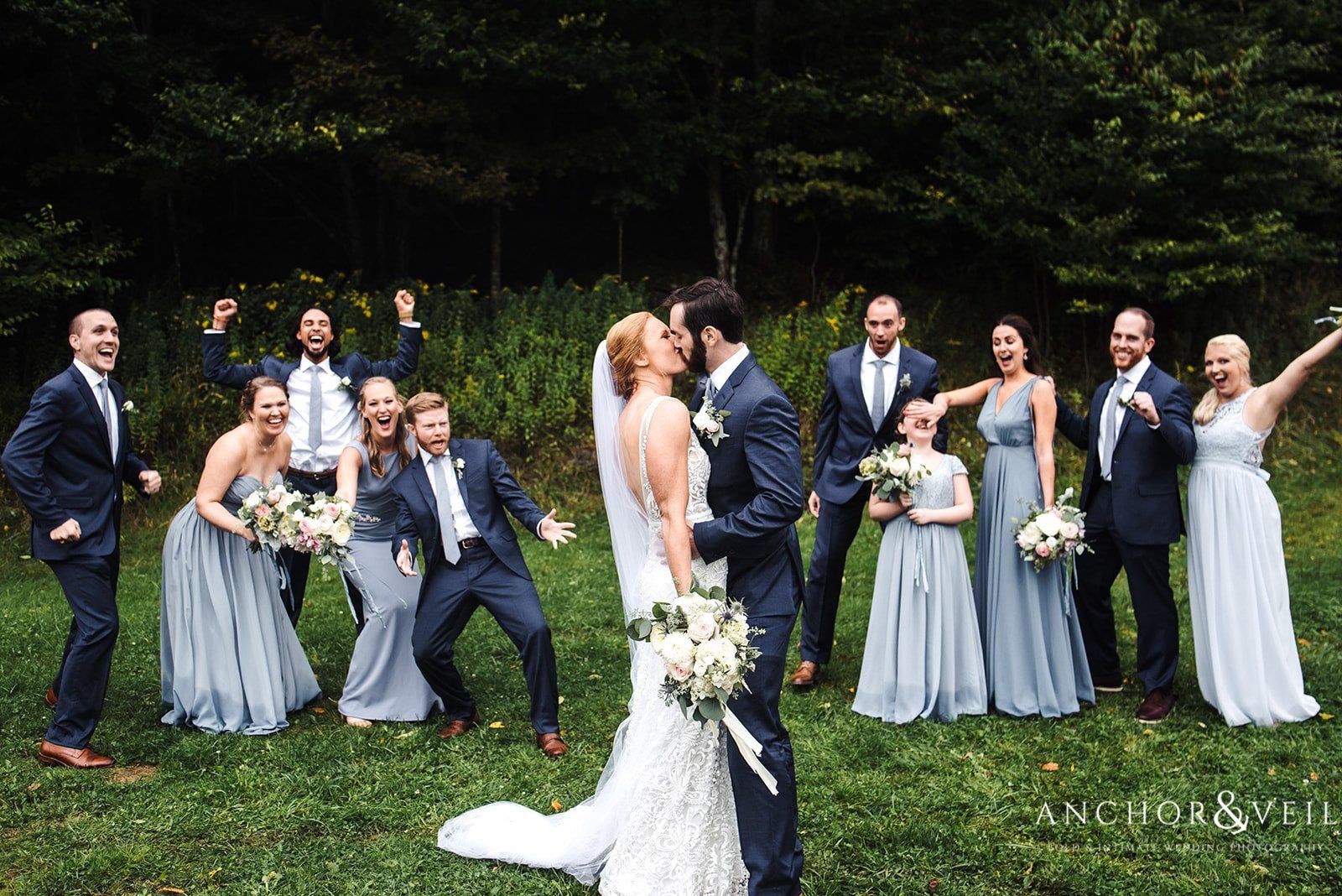 The bridal party at the Beech Mountain Ski Resort Wedding