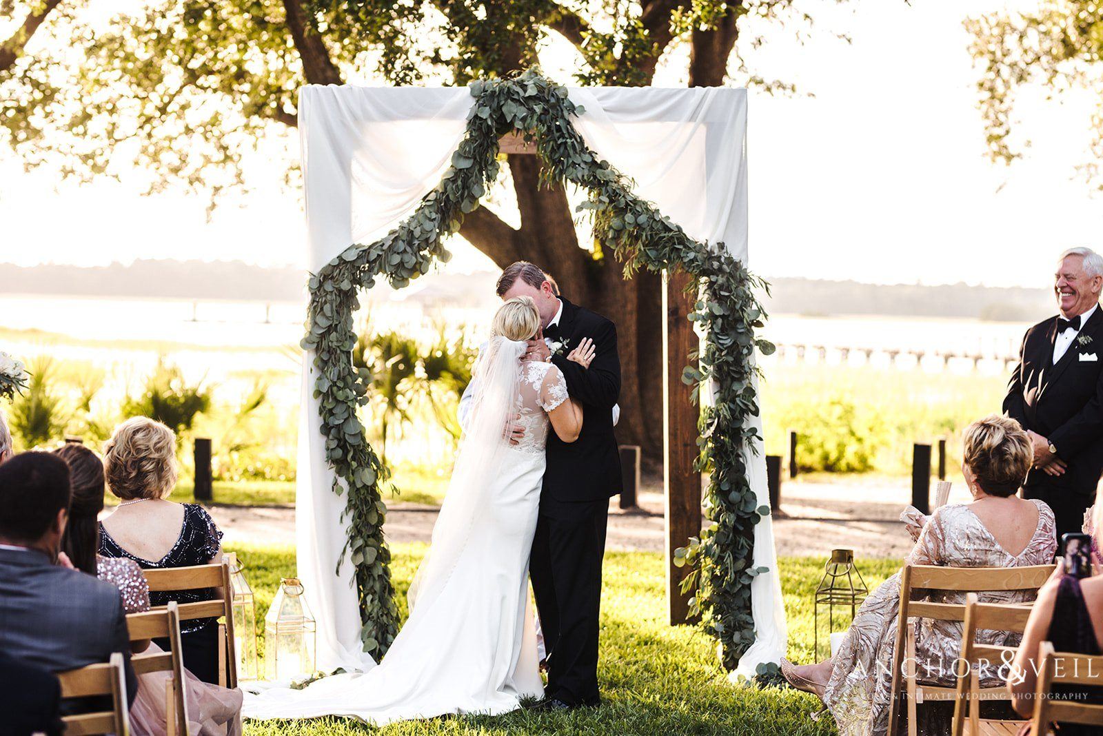 You may kiss your bride at the Lowndes Grove Plantation Wedding