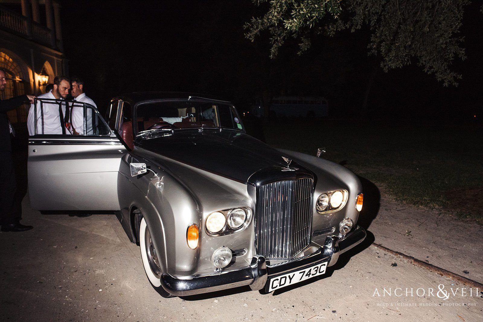 The Rolls Royce the exit of the wedding.