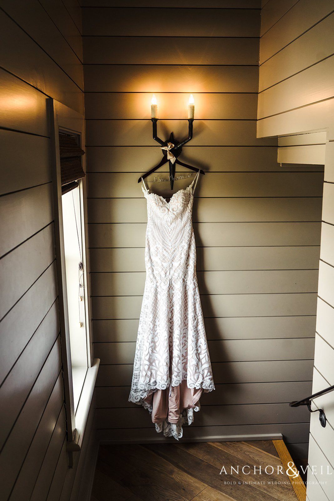 The bride's dress at the Boone Hall Plantation Wedding 