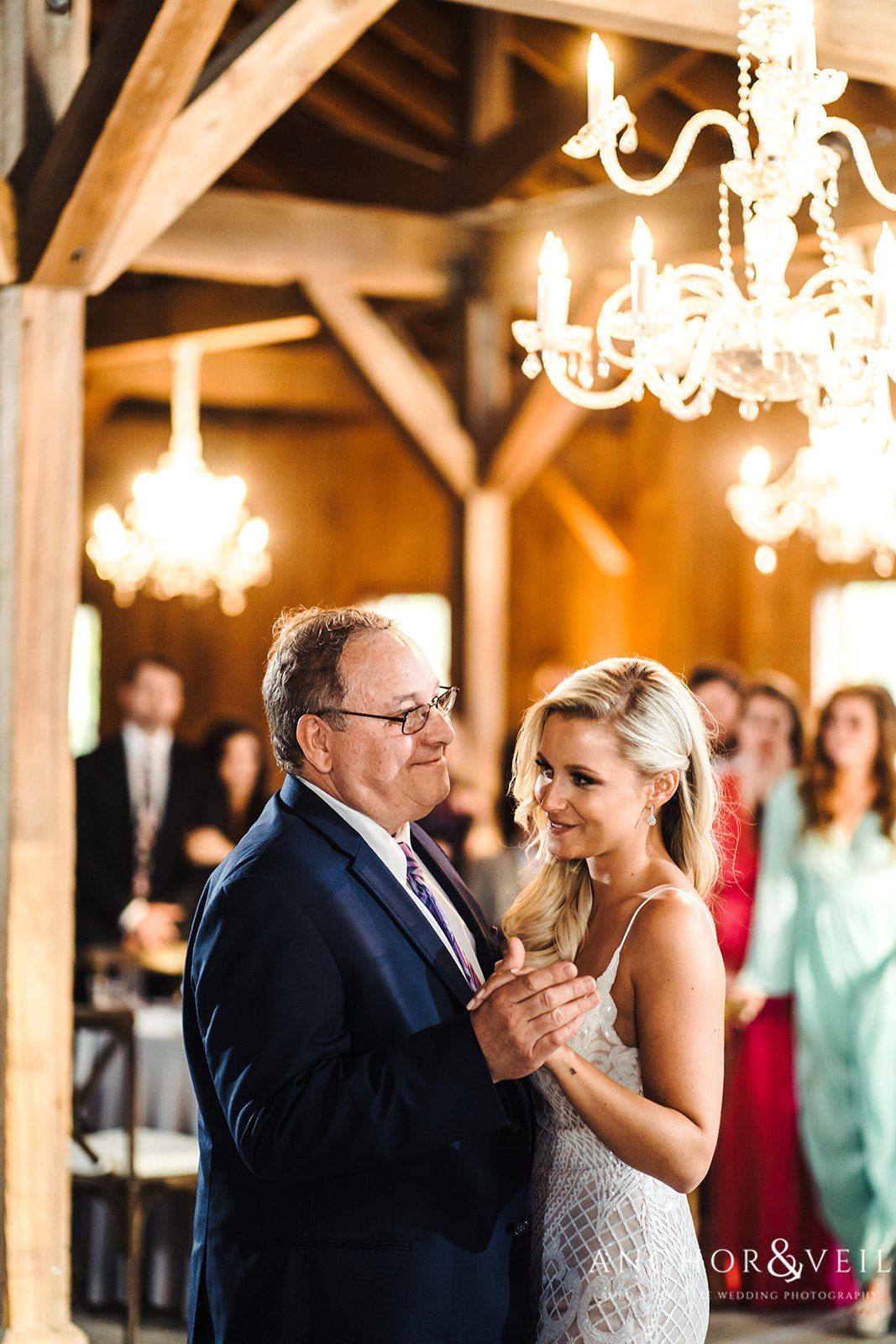 The father-daughter dance at the Boone Hall Plantation Wedding 