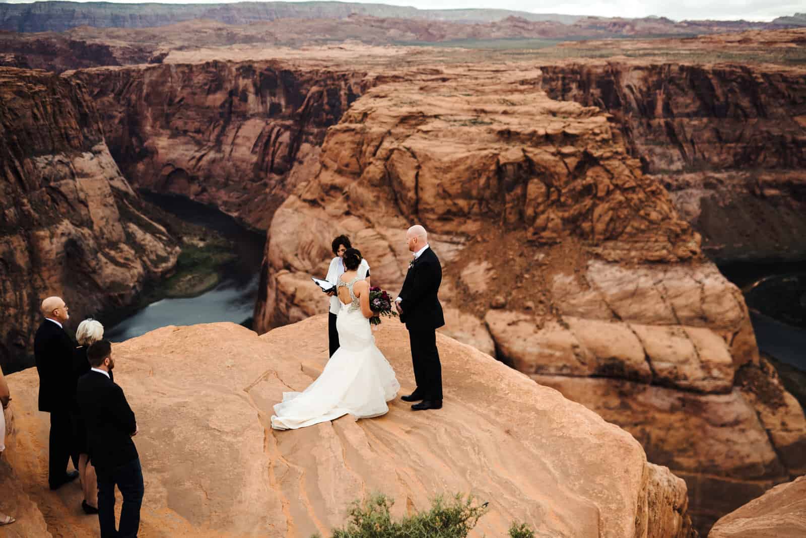 Standing during their ceremony at Horseshoe Bend